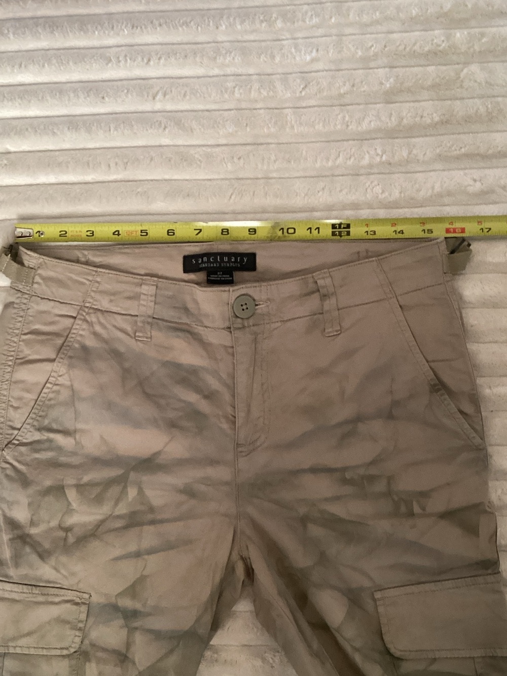 Sanctuary Women's Taupe Tie-Dye Straight Leg Cargo Pants